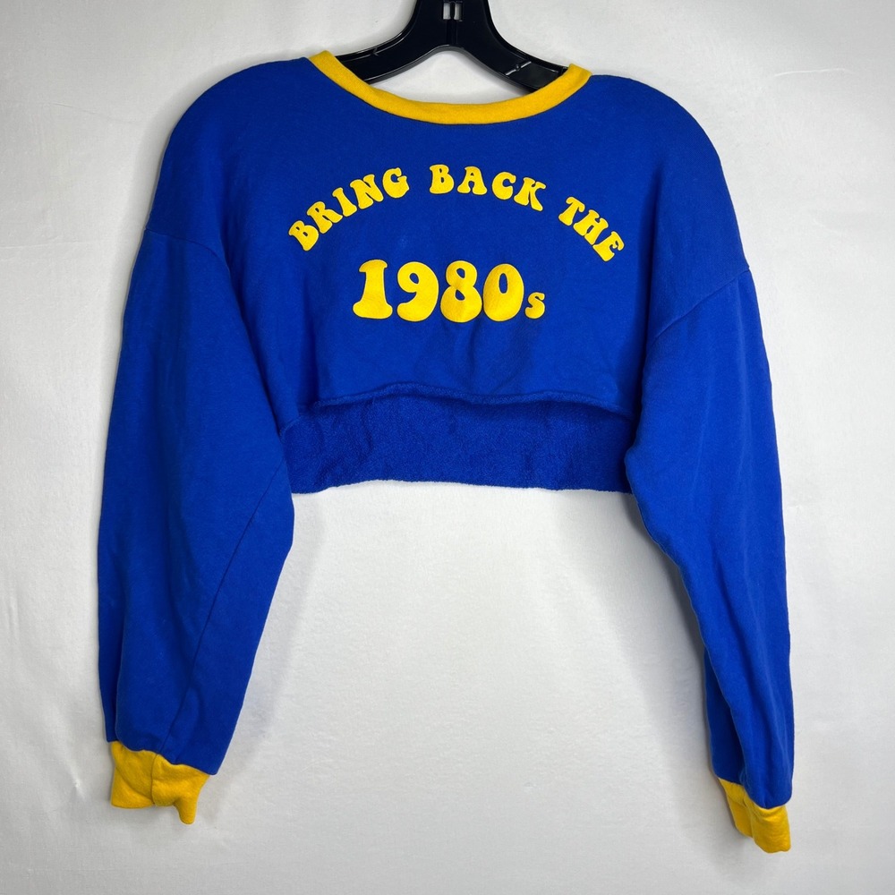Ragstock Cropped Sweatshirt Bring Back The 1980s Womens L Raw Hem Cropped‎ Retro